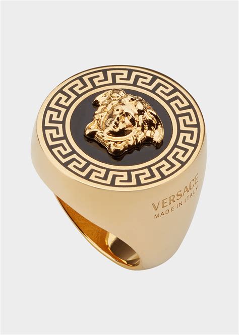 versace ring dam|versace enamel ring.